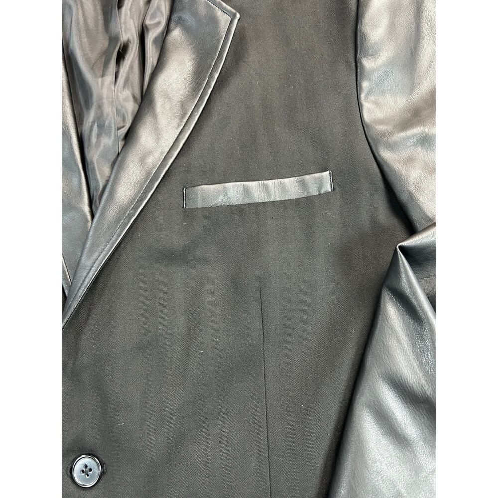 International Concepts Women's XL Black Faux Leather Career Blazer Office Jacket - Picture 4 of 9